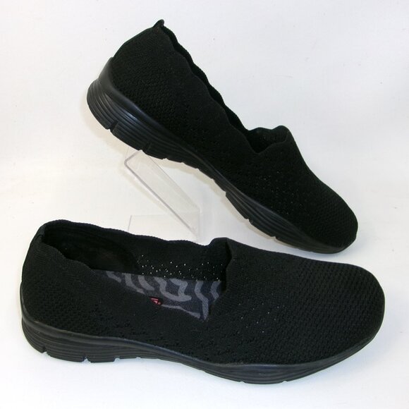 Skechers Classic Fit Air Cooled Memory Foam Black Mesh Slip On Shoes 7.5‎ - Picture 1 of 6